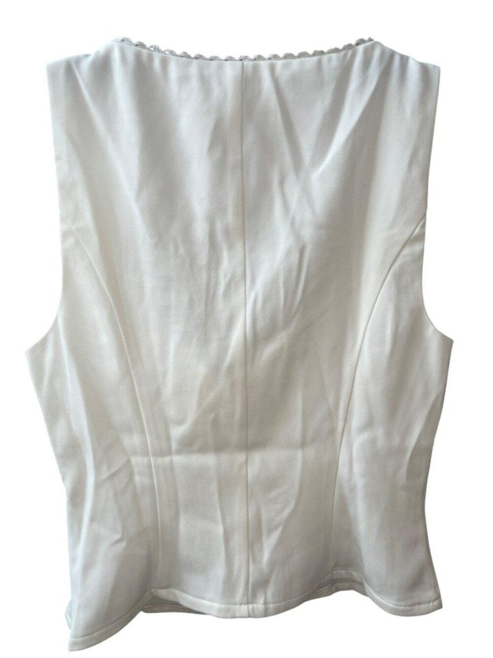 ASTR The Label Off-White Button-Front Lace Trim Blouse Women's Sz XS DEFECT NWT - Picture 2 of 8